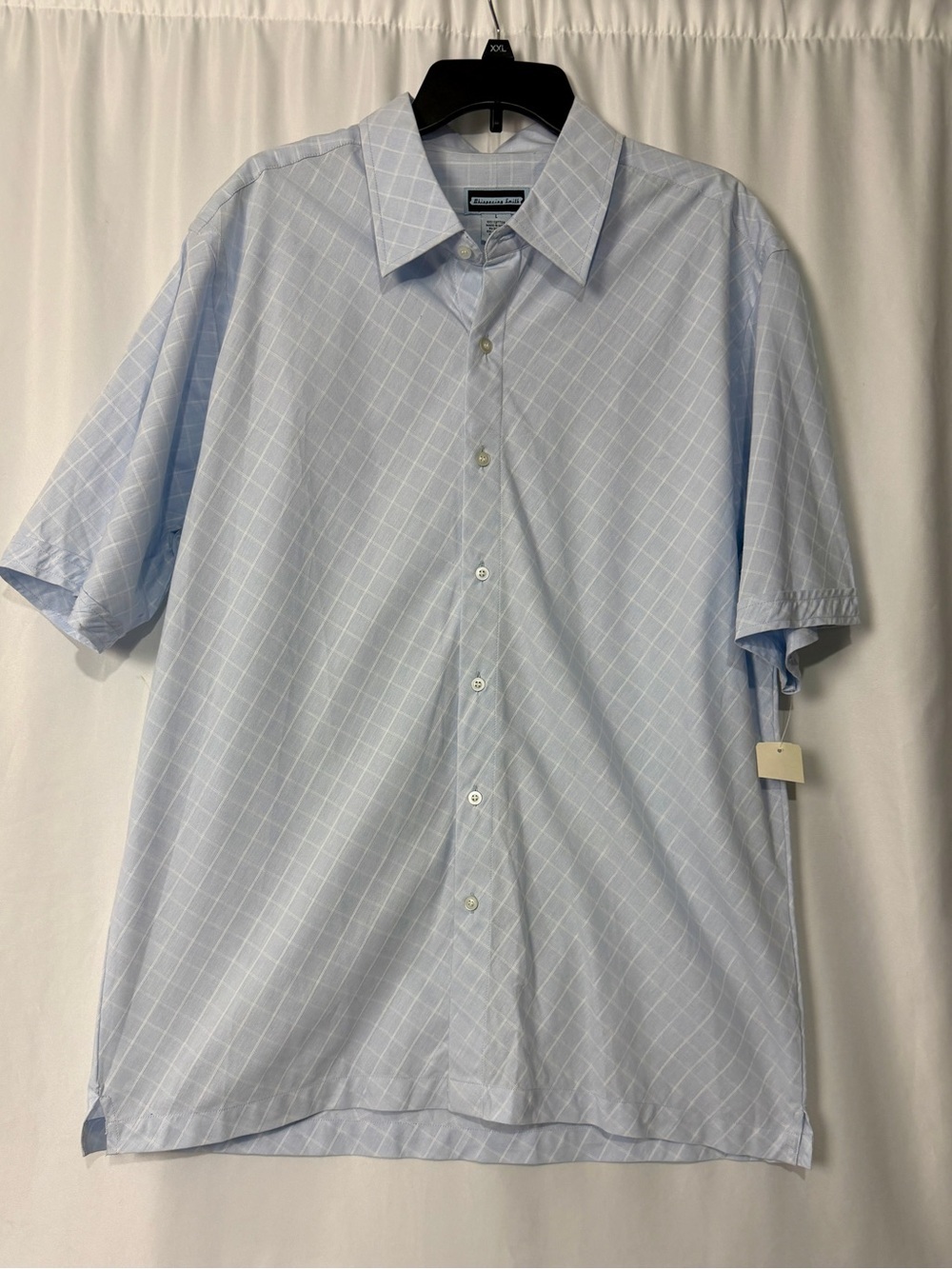Men’s Whispering Smith Short-Sleeve Checkered Button Down Shirt Sz L
